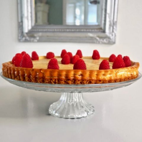 Glutenvrije Witte Chocola Frambozen cheesecake Glutenvrije Witte Chocola Frambozen cheesecake