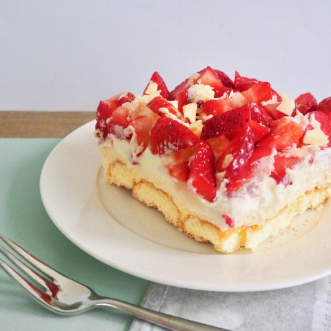 Glutenvrije tiramisu met aardbei en witte chocola