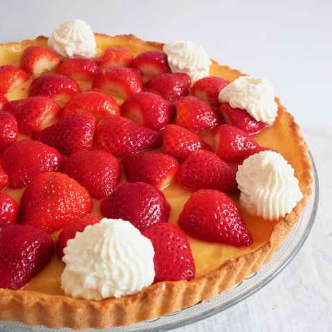 Glutenvrije aardbeien vlaai