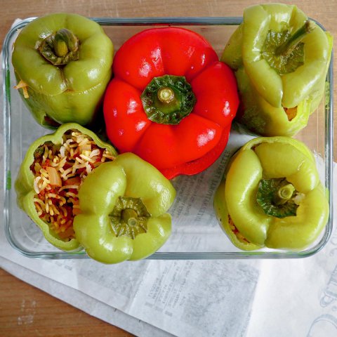 Glutenvrije Turkse gevulde paprika's 