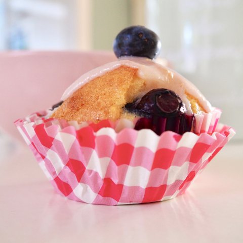 Glutenvrije blauwe bessen muffin