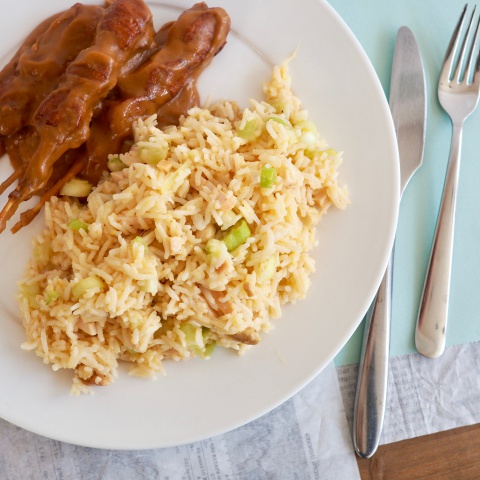 Glutenvrije rijstsalade Glutenvrije rijstsalade