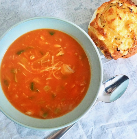 Glutenvrije tomatensoep met kip Glutenvrije tomatensoep met kip