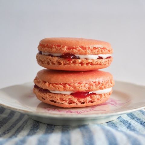 Aardbeien macaron glutenvrij