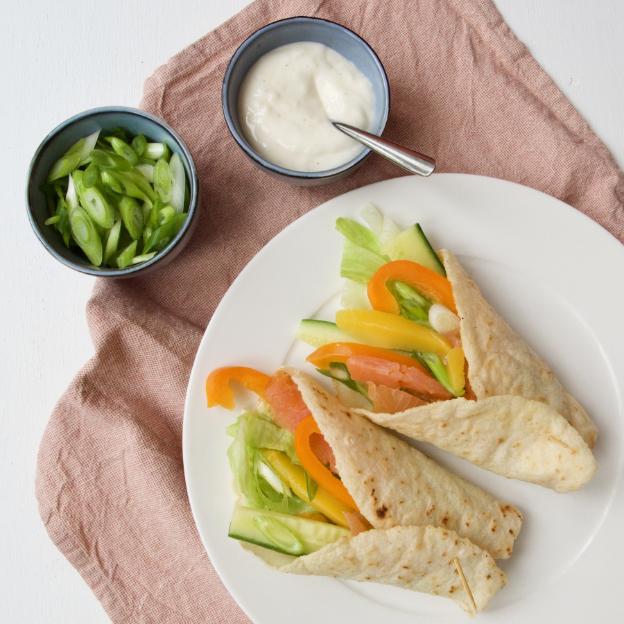 Glutenvrije wraps gerookte zalm